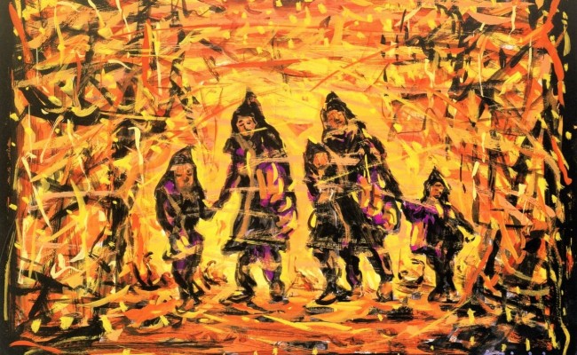 Trying to Escape the Flames, by Keijiro MIYAIRI 宮入恵次郎