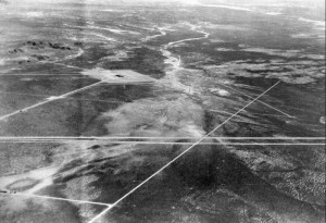 Dugway Proving Ground, aerial view, 1947. ダグウェイ実験場。