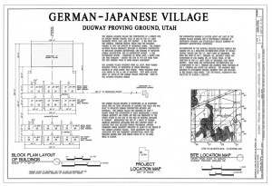 German-Japanese Village, Block plan layout of buildings. ダグウェイ実験場。